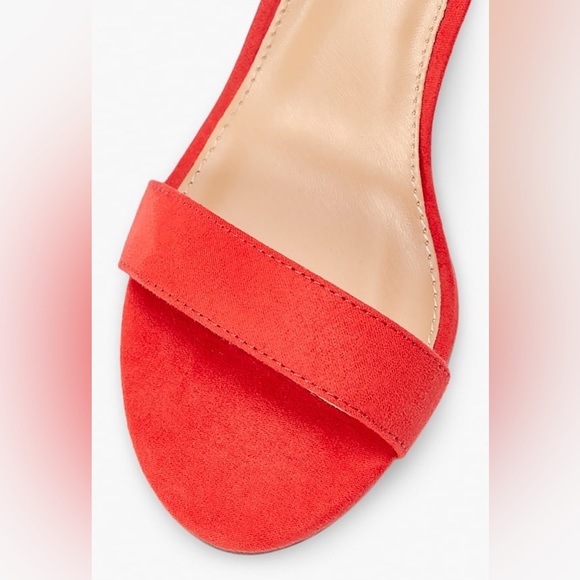 NWOT! JUST FAB Maddie Red Suede Sling-Back Heeled Sandal, Size 7.5 - Picture 10 of 11